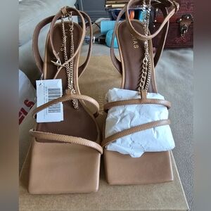 Free People Libby Alohas Strappy Chain Heels 38